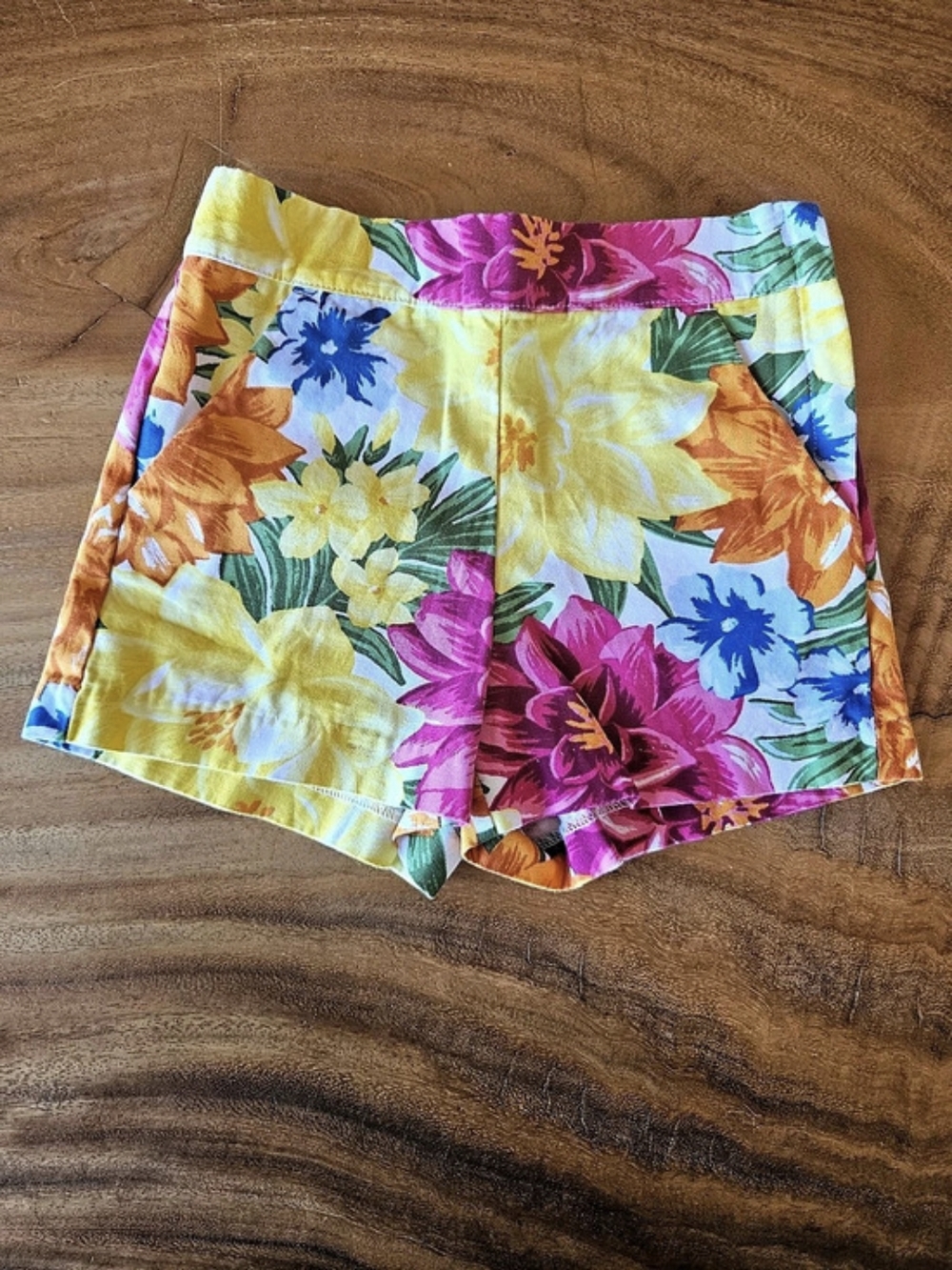 Jane and Jack Floral Cotton Shorts in Yellow & Pink Girls Size 6